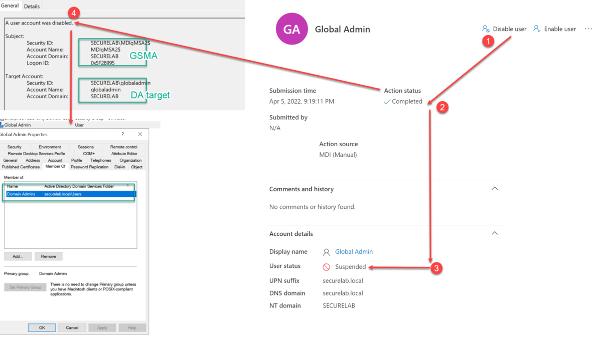 Use Microsoft Defender for Identity Response Actions for on-premises AD accounts