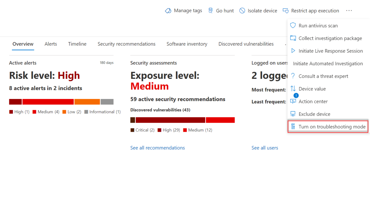Microsoft Defender for Endpoint Troubleshooting mode – how to use it?